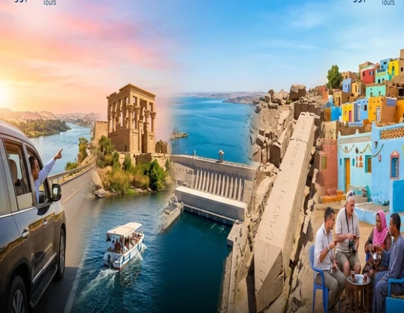 Day Tour to Aswan from Luxor | Philae Temple, high dam, unfinished oblisck & Nubian Village | Egypt Tours