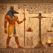 vally-of-kings-Tomb-Wall-Painting-Weighing-of-the-Heart-Ceremony-with-Anubis-and-Scales-egypt-tia-tour